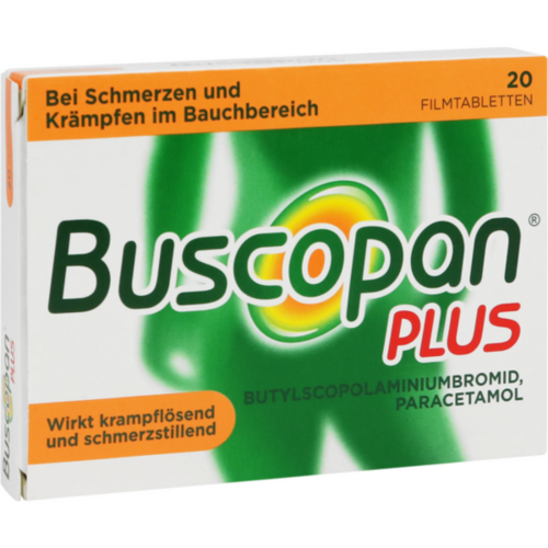 Verpackungsbild(Packshot) von BUSCOPAN plus 10 mg/500 mg Filmtabletten