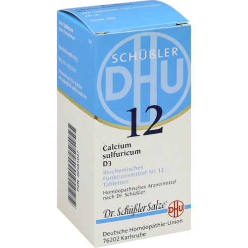 Verpackungsbild(Packshot) von BIOCHEMIE DHU 12 Calcium sulfuricum D 3 Tabletten
