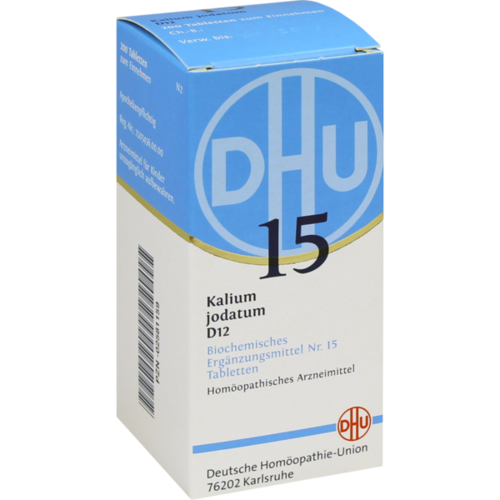 Verpackungsbild(Packshot) von BIOCHEMIE DHU 15 Kalium jodatum D 12 Tabletten