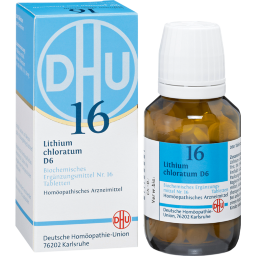 Verpackungsbild(Packshot) von BIOCHEMIE DHU 16 Lithium chloratum D 6 Tabletten