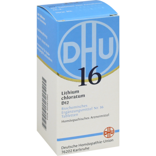 Verpackungsbild(Packshot) von BIOCHEMIE DHU 16 Lithium chloratum D 12 Tabletten