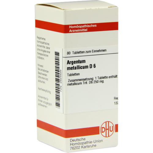 Verpackungsbild(Packshot) von ARGENTUM METALLICUM D 6 Tabletten