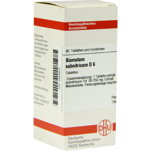 Verpackungsbild(Packshot) von BISMUTUM SUBNITRICUM D 6 Tabletten