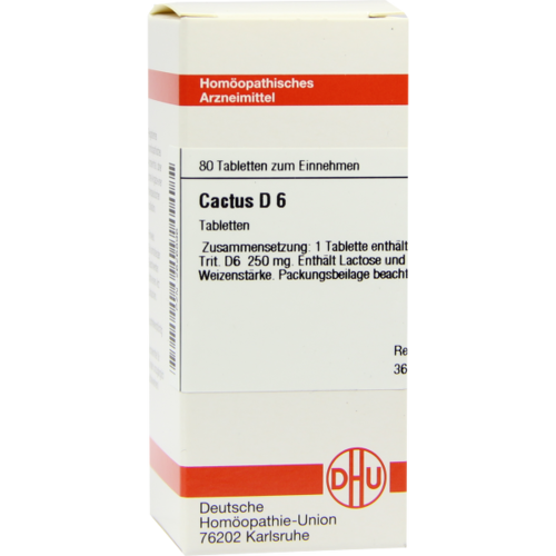Verpackungsbild(Packshot) von CACTUS D 6 Tabletten