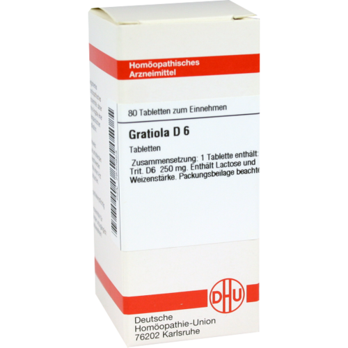 Verpackungsbild(Packshot) von GRATIOLA D 6 Tabletten