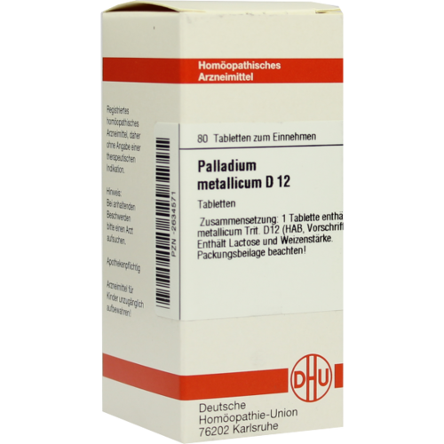 Verpackungsbild(Packshot) von PALLADIUM METALLICUM D 12 Tabletten