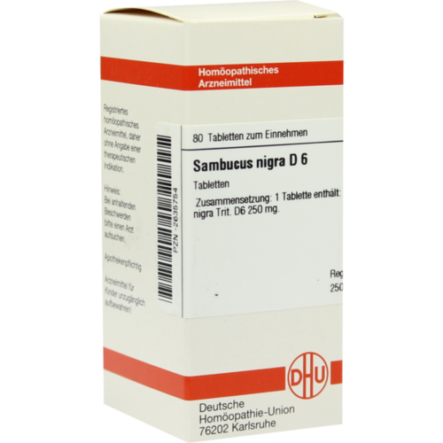 Verpackungsbild(Packshot) von SAMBUCUS NIGRA D 6 Tabletten