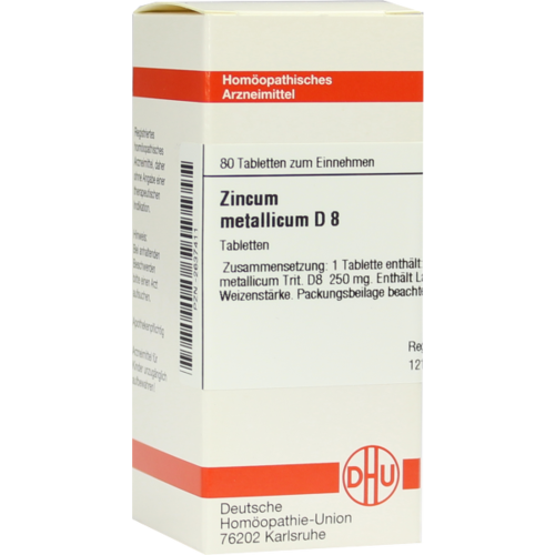 Verpackungsbild(Packshot) von ZINCUM METALLICUM D 8 Tabletten
