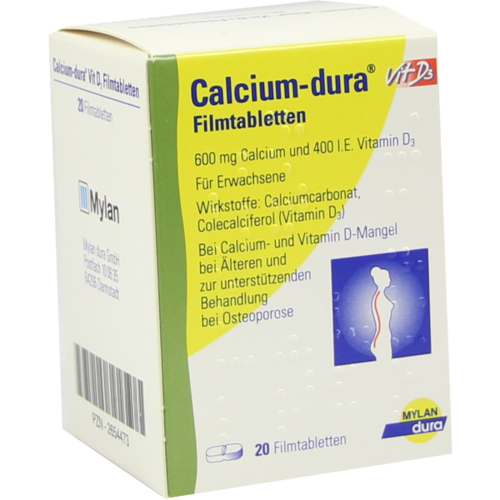 Verpackungsbild(Packshot) von CALCIUM DURA Vit D3 Filmtabletten