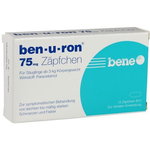 Verpackungsbild(Packshot) von BEN-U-RON 75 mg Suppositorien