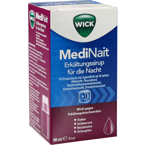Verpackungsbild(Packshot) von WICK MediNait Erkältungssaft