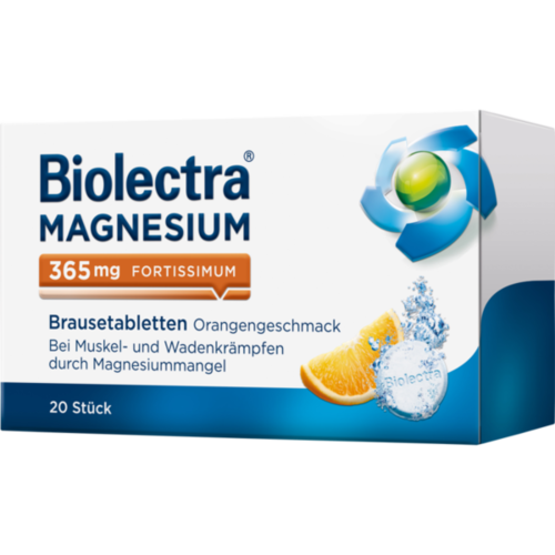 Verpackungsbild(Packshot) von BIOLECTRA Magnesium 365 mg fortissimum Orange