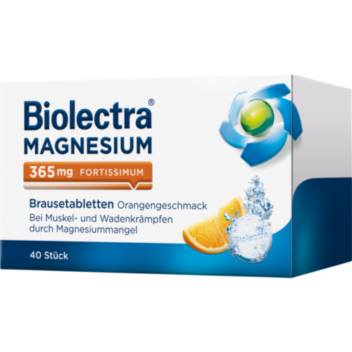 Verpackungsbild(Packshot) von BIOLECTRA Magnesium 365 mg fortissimum Orange
