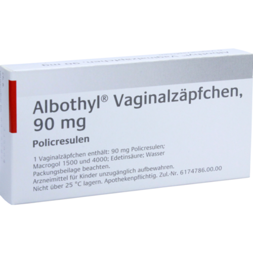 Verpackungsbild(Packshot) von ALBOTHYL Vaginalzäpfchen
