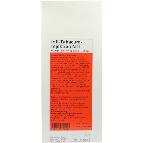Verpackungsbild(Packshot) von INFI TABACUM Injektion NTI Ampullen