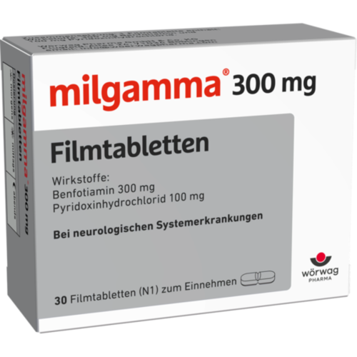 Verpackungsbild(Packshot) von MILGAMMA 300 mg Filmtabletten