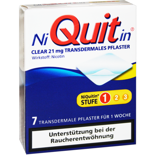 Verpackungsbild(Packshot) von NIQUITIN Clear 21 mg transdermale Pflaster