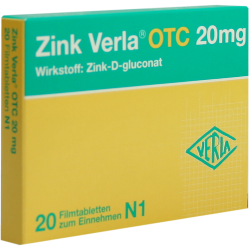 Verpackungsbild(Packshot) von ZINK VERLA OTC 20 mg Filmtabletten