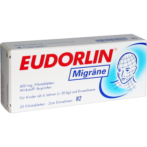 Verpackungsbild(Packshot) von EUDORLIN Migräne Filmtabletten