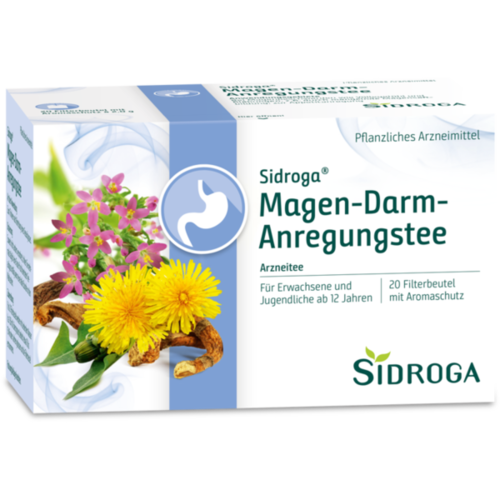 Verpackungsbild(Packshot) von SIDROGA Magen-Darm-Anregungstee Filterbeutel