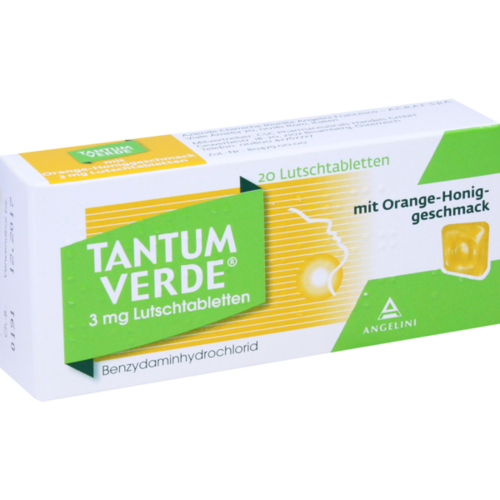 Verpackungsbild(Packshot) von TANTUM VERDE 3 mg Lutschtabl.m.Orange-Honiggeschm.