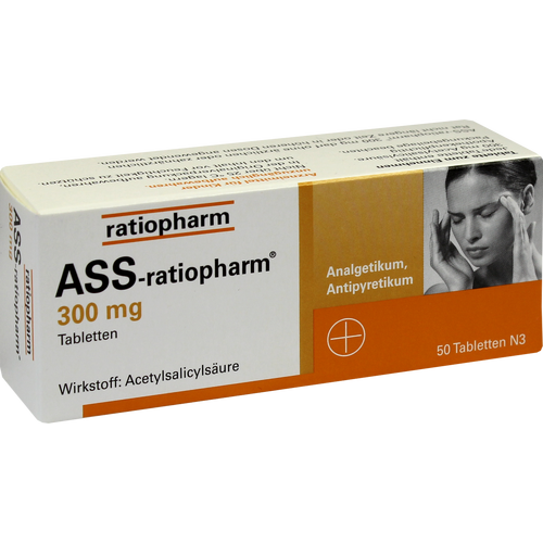 Verpackungsbild(Packshot) von ASS-ratiopharm 300 mg Tabletten