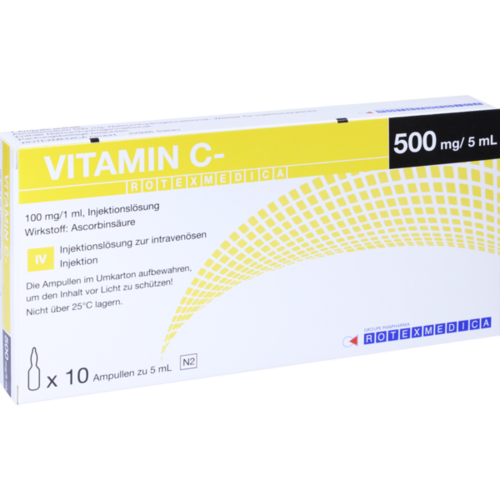 Verpackungsbild(Packshot) von VITAMIN C ROTEXMEDICA Injektionslösung