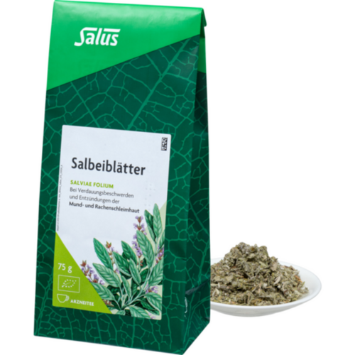 Verpackungsbild(Packshot) von SALBEIBLÄTTER Arzneitee Salviae folium Bio Salus