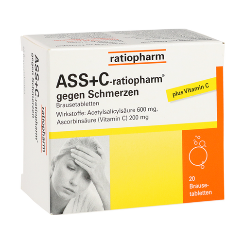 Verpackungsbild(Packshot) von ASS + C-ratiopharm gegen Schmerzen Brausetabletten