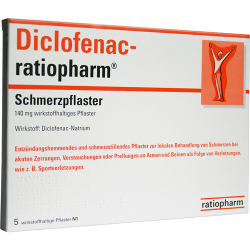 Verpackungsbild(Packshot) von DICLOFENAC-ratiopharm Schmerzpflaster