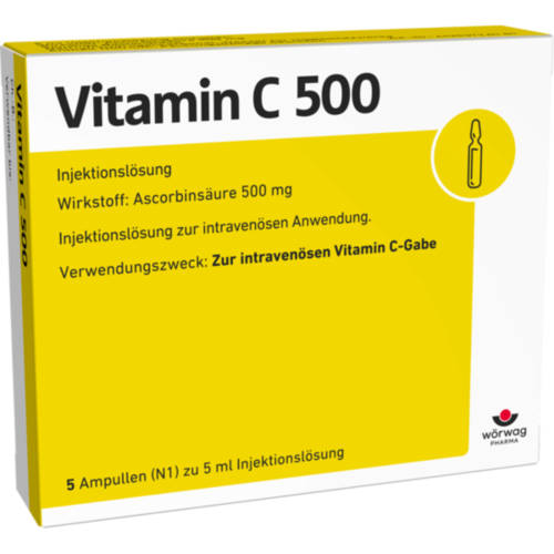 Verpackungsbild(Packshot) von VITAMIN C 500 Ampullen