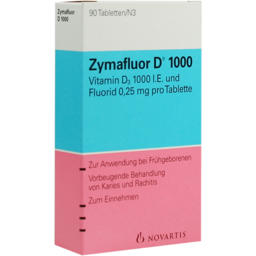 Verpackungsbild(Packshot) von ZYMAFLUOR D 1.000 Tabletten