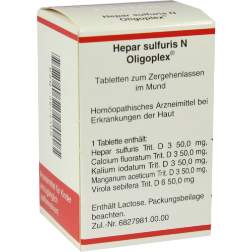 Verpackungsbild(Packshot) von HEPAR SULFURIS N Oligoplex Tabletten