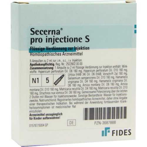 Verpackungsbild(Packshot) von SECERNA pro injectione S Ampullen