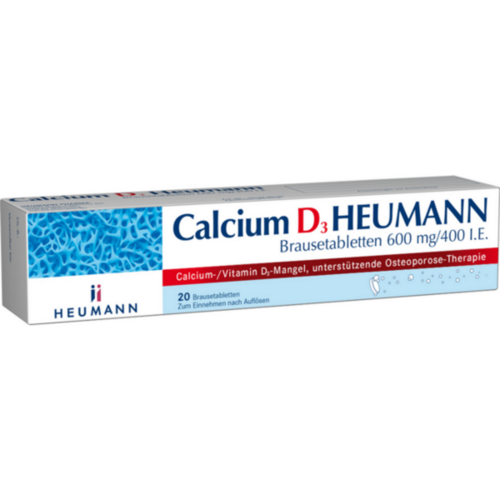 Verpackungsbild(Packshot) von CALCIUM D3 Heumann Brausetabletten 600 mg/400 I.E.