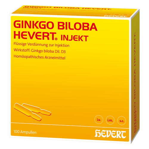 Verpackungsbild(Packshot) von GINKGO BILOBA HEVERT Injekt Ampullen