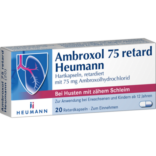 Verpackungsbild(Packshot) von AMBROXOL 75 retard Heumann Kapseln