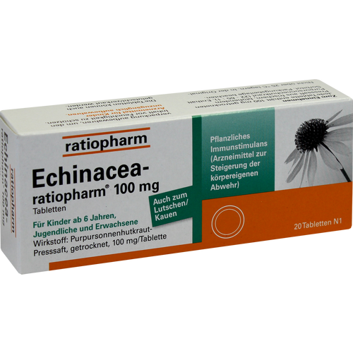 Verpackungsbild(Packshot) von ECHINACEA-RATIOPHARM 100 mg Tabletten