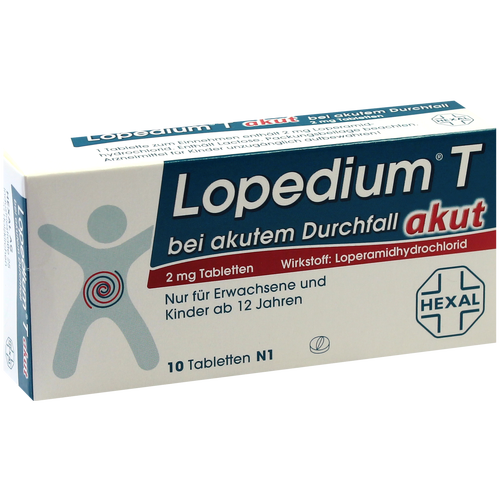 Verpackungsbild(Packshot) von LOPEDIUM T akut bei akutem Durchfall Tabletten