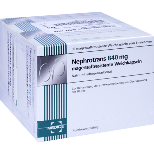Verpackungsbild(Packshot) von NEPHROTRANS 840 mg magensaftresistente Kapseln