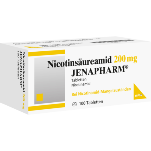 Verpackungsbild(Packshot) von NICOTINSÄUREAMID 200 mg Jenapharm Tabletten