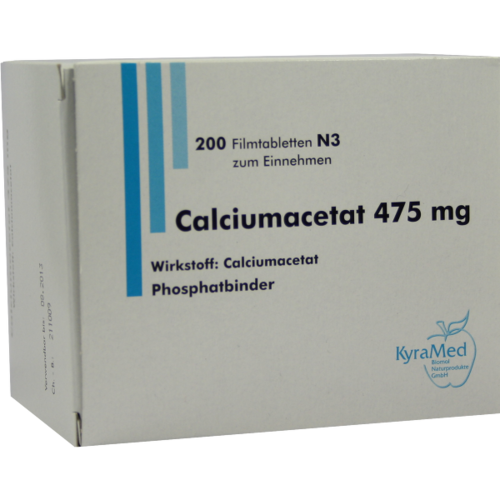 Verpackungsbild(Packshot) von CALCIUMACETAT 475 mg Filmtabletten