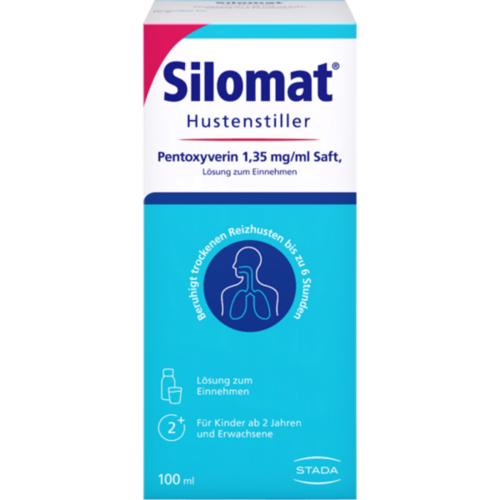 Verpackungsbild(Packshot) von SILOMAT gegen Reizhusten Pentoxyverin Saft