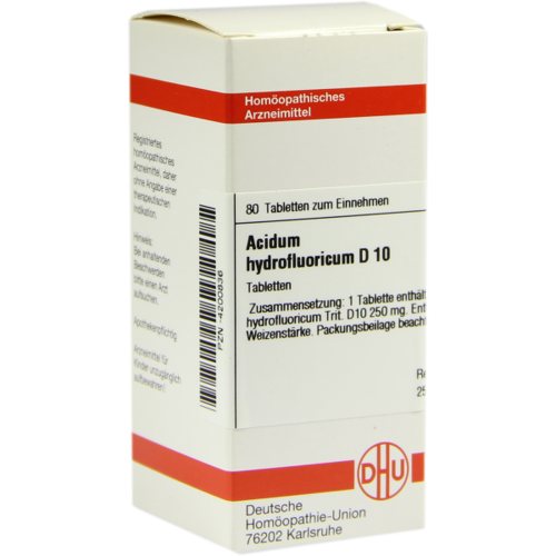 Verpackungsbild(Packshot) von ACIDUM HYDROFLUORICUM D 10 Tabletten