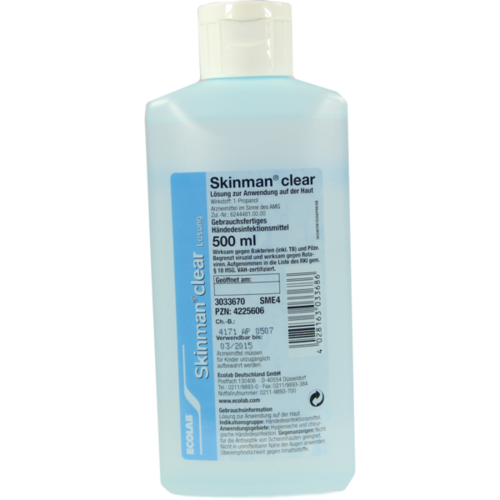 Verpackungsbild(Packshot) von SKINMAN clear Händedesinfektion Spenderflasche