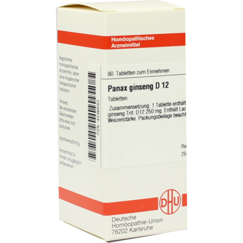 Verpackungsbild(Packshot) von PANAX GINSENG D 12 Tabletten