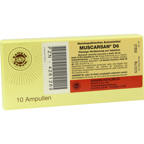 Verpackungsbild(Packshot) von MUSCARSAN D 6 flüssige Verdünnung z.Injektion Amp.