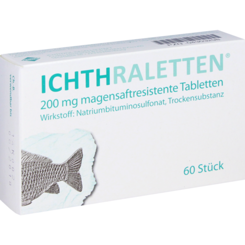 Verpackungsbild(Packshot) von ICHTHRALETTEN 200 mg magensaftresistente Tabletten
