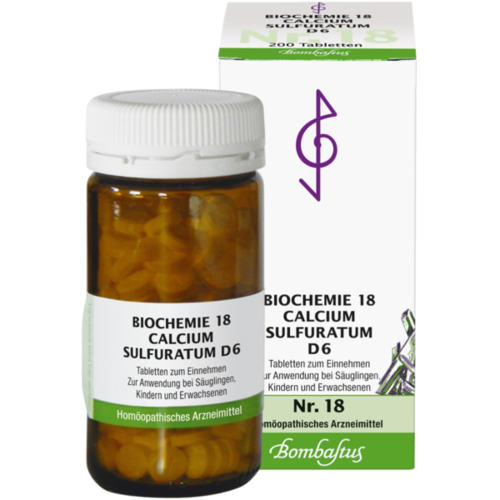 Verpackungsbild(Packshot) von BIOCHEMIE 18 Calcium sulfuratum D 6 Tabletten