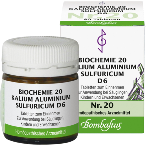 Verpackungsbild(Packshot) von BIOCHEMIE 20 Kalium aluminium sulfuricum D 6 Tabl.
